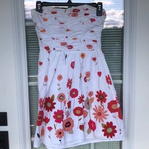 Teeze Me White Strapless Floral Mini Dress 3